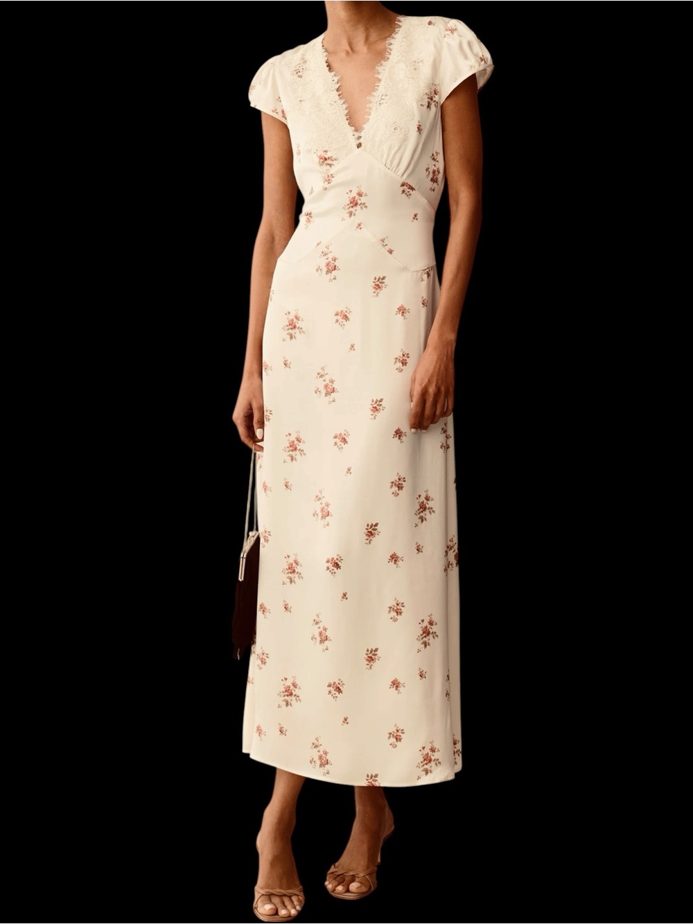 Few Moda o.p.t. Kasey Silk Dress Vintage Rose Lace Trim NWT